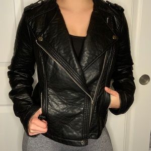 Faux leather biker jacket size S
